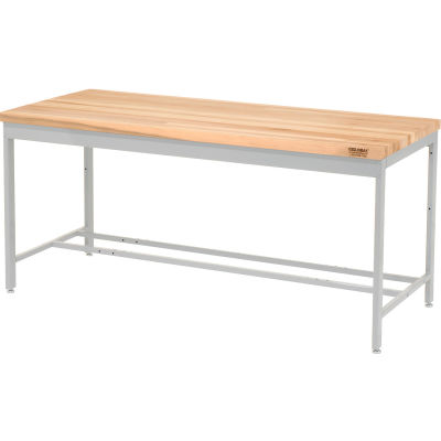 Global Industrial 72 x 36 Euro Style Production Workbench - Maple Square Edge - Gray