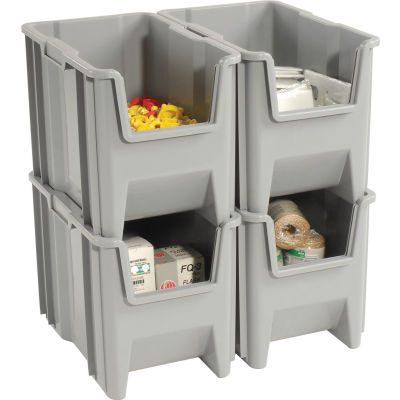 Quantum QGH600 Giant Hopper Bin 10-7/8"W x 17-1/2"D x 12-1/2"H Gray - Pkg Qty 4