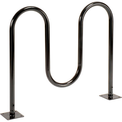 Global Industrial™ Wave Bike Rack, 5-Bike Capacity, Flange Mount, Black