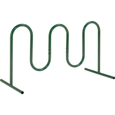 Global Industrial Wave Bike Rack, 7-Bike Capacity, Free Standing, Green
