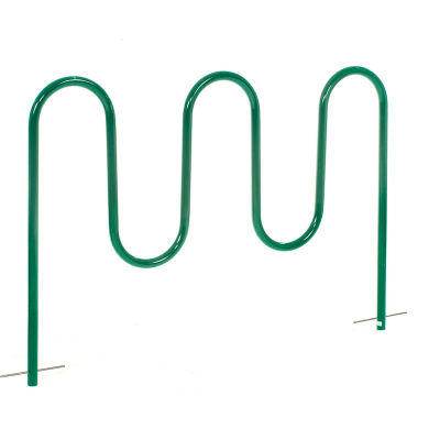 Global Industrial Wave Bike Rack, 7-Bike Capacity, Below Ground Mount, Green