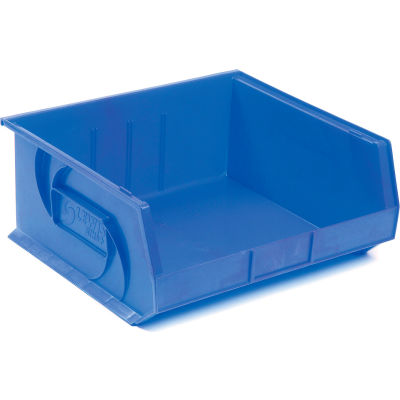 LEWISBins Plastic Stacking Bin PB1416-7 - 16-1/2"W x 14-3/4"D x 7"H, Blue - Pkg Qty 6