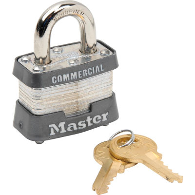 Master Lock® No. 3KA Keyed Padlock - 3/4" Shackle - Keyed Alike - Pkg Qty 6