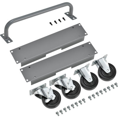 Global Industrial™ Caster and Handle Kit for 16-Chromebook and Laptop Charging Cabinet, Gray