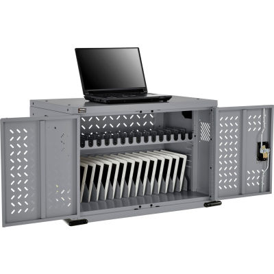 Global Industrial 16-Device Charging Cabinet For Chromebooks & Tablets, Gray, Unassembled