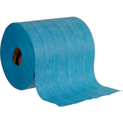 Global Industrial Quick Rags® Heavy Duty Jumbo Roll, Blue, 475 Sheets/Roll, 1 Roll/Case