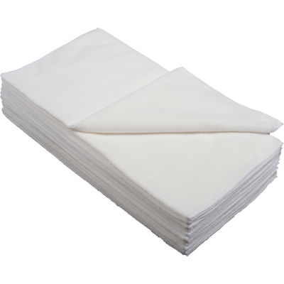 Global Industrial 300 GSM Microfiber Polishing Cloths, 16" x 16", White, 12 Cloths/Pack