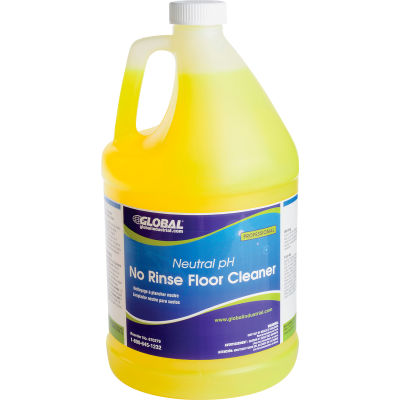 Global Industrial Neutral pH No Rinse Floor Cleaner - Case Of Four 1 Gallon Bottles