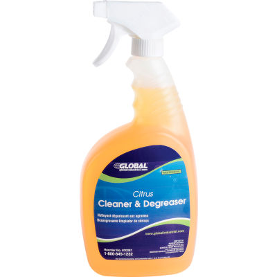 Global Industrial Citrus Cleaner & Degreaser - Case of Six 32 oz. Trigger Spray Bottles
