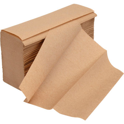 Global Industrial Multifold Paper Towels, Natural - 250 Sheets/Pack, 16 Packs/Case