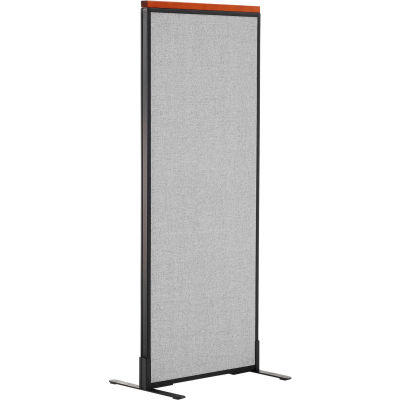 Interion® Deluxe Freestanding Office Partition Panel, 24-1/4"W x 61-1/2"H, Gray
