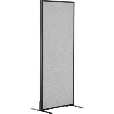 Interion® Freestanding Office Partition Panel, 24-1/4"W x 60"H, Gray