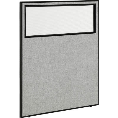 Interion® Office Partition Panel with Partial Window, 48-1/4"W x 60"H, Gray