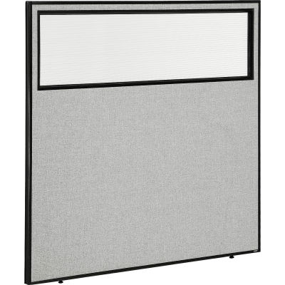 Interion® Office Partition Panel with Partial Window, 60-1/4"W x 60"H, Gray