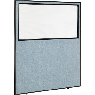 Interion® Office Partition Panel with Partial Window, 60-1/4"W x 72"H, Blue