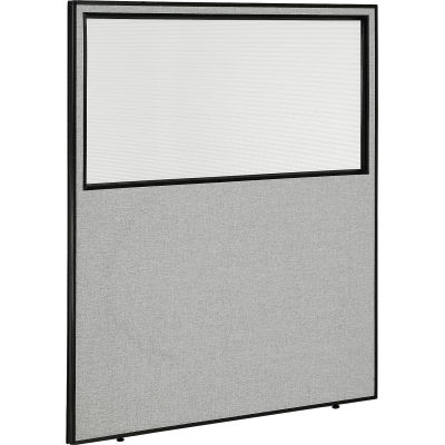 Interion® Office Partition Panel with Partial Window, 60-1/4"W x 72"H, Gray