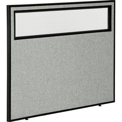Interion® Office Partition Panel with Partial Window, 48-1/4"W x 42"H, Gray
