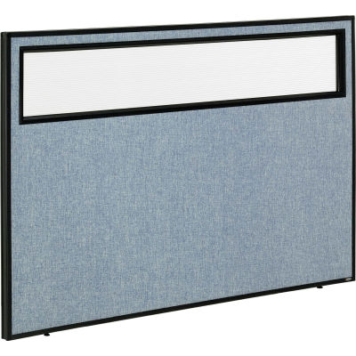 Interion® Office Partition Panel with Partial Window, 60-1/4"W x 42"H, Blue