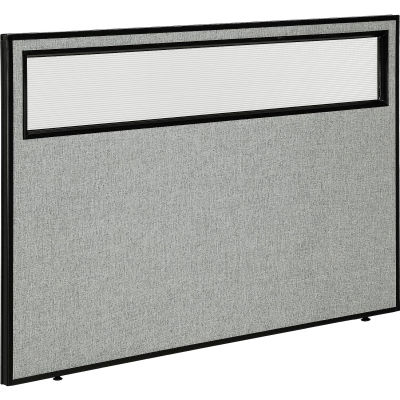 Interion® Office Partition Panel with Partial Window, 60-1/4"W x 42"H, Gray