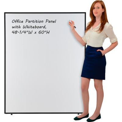 Interion® Office Partition Panel with Whiteboard, 48-1/4"W x 60"H