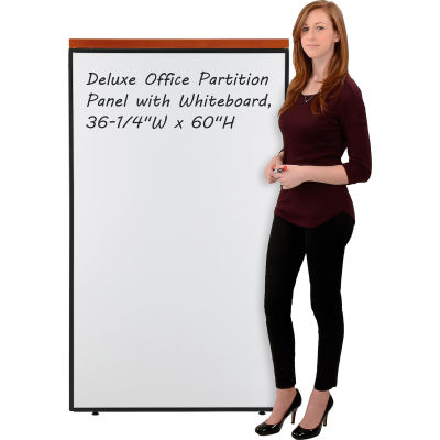 Interion® Deluxe Office Partition Panel with Whiteboard, 36-1/4"W x 61-1/2"H