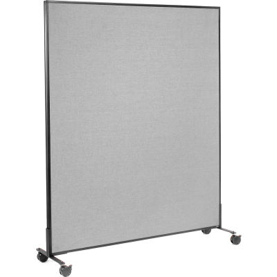 Interion® Mobile Office Partition Panel, 60-1/4"W x 75"H, Gray