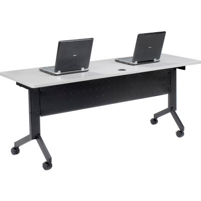 Interion® Flip-Top Training Table, 72"L x 24"W, Gray