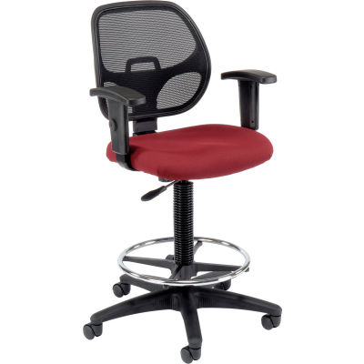 Interion® Drafting Stool - Fabric - Red