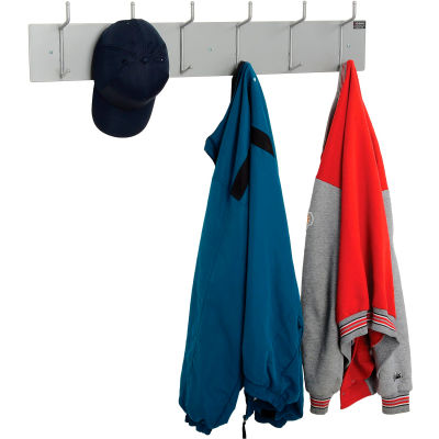 Interion® Wall Mounted Coat Rack - Silver