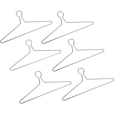 Interion® Closed Loop Coat Hangers - Heavy Duty Chrome - Anti-Theft - 6 Pack