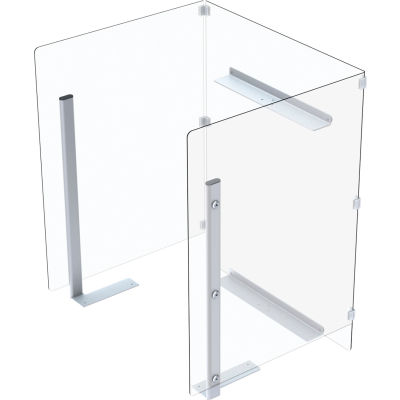 Global Industrial Clear Plastic Protective Shield For Mobile Computer PC Cart 695436