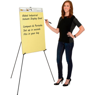 Global Industrial™ Aluminum Portable Easel Stand With Instant Collapsible Tripod, Black