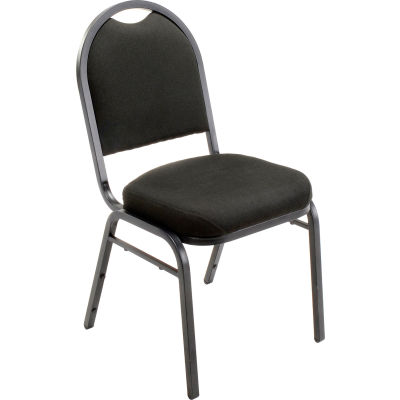 Interion® Banquet Chair With Mid Back, Fabric, Black - Pkg Qty 4