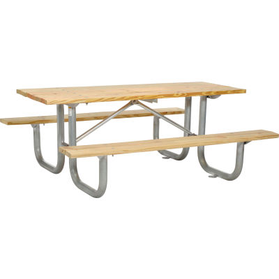 Global Industrial 6' Wood Picnic Table, Natural
