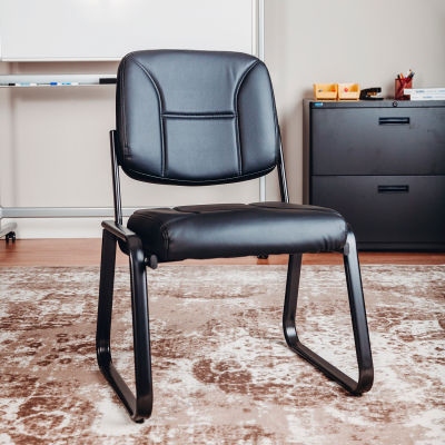 Interion® Armless Vinyl Reception Chair 
