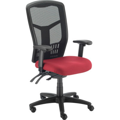 Interion® Mesh Office Chair With High Back & Adjustable Arms, Fabric, Red