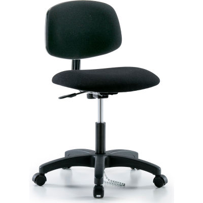 Interion® ESD Chair With Mid Back, Fabric, Black