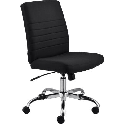Interion® Armless Task Chair - Fabric - Black