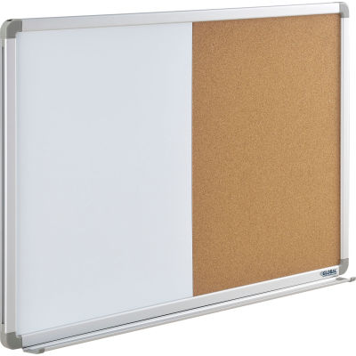 Global Industrial™ 36"W x 24"H Combination Board - Whiteboard/Cork