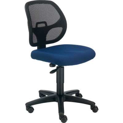 Interion® Armless Mesh Office Chair - Fabric - Blue