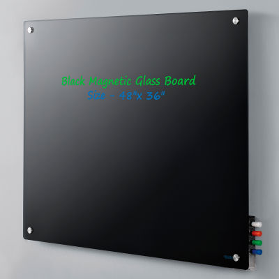 Global Industrial™ Magnetic Glass Dry Erase Board - 48 x 36" - Black