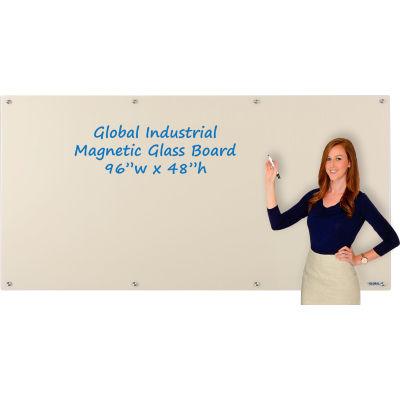 Global Industrial™ Magnetic Glass Dry Erase Board - 96 x 48 - Tan