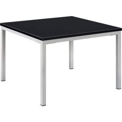 Interion® Wood End Table with Steel Frame - 24" x 24" - Black