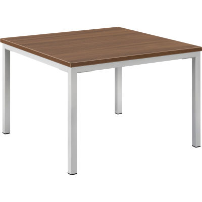 Interion® Wood End Table with Steel Frame - 24" x 24" - Walnut