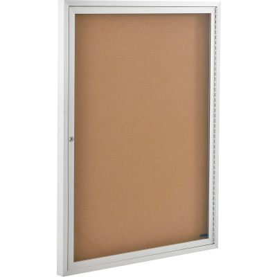 Global Industrial™ Enclosed Bulletin Board - Cork - 36"W x 48"H - 1 Door