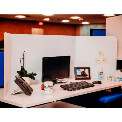 71 Visuals Social Distancing Desk Shield, Corrugated Plastic - 6/Pack