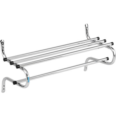 Interion® Wall Mount Coat & Towel Rack With Shelf, 36"W, Chrome