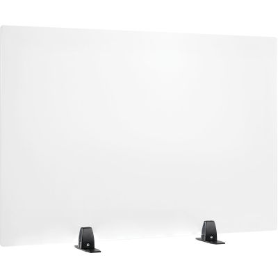 Interion® Freestanding Desk Divider - 36"W x 24"H - Clear
