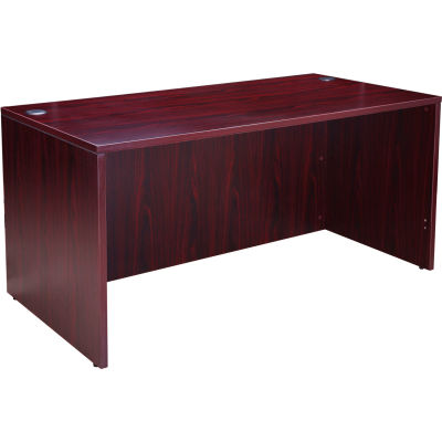 Interion® Desk Shell, 60"W x 30"D, Mahogany