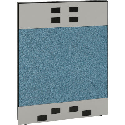 Interion® Modular Partition Base Panel with Desktop & Baseline Raceway Power, 30"W x 38"H, Blue